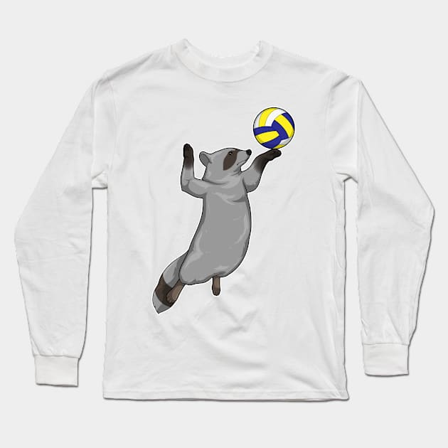 Racoon Volleyball Long Sleeve T-Shirt by Markus Schnabel